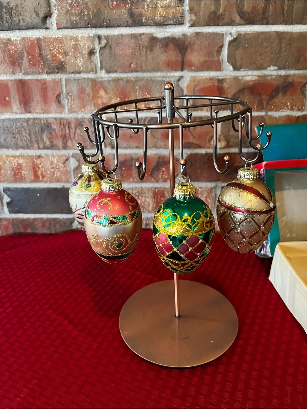 Midwestern Home Products Glass Ornaments Set of 4 with box